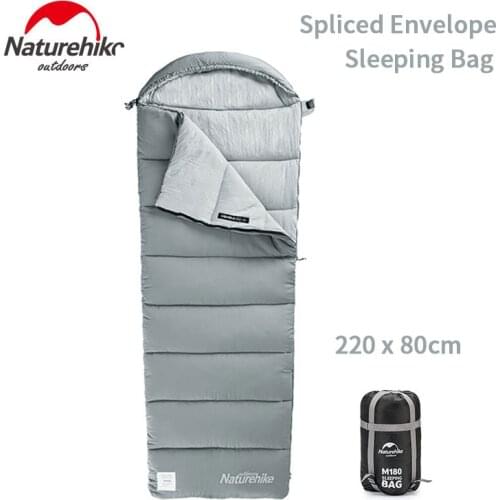 Naturehike M-Series Envelope Sleeping Bag Splicing Washable Outdoor Camping 3 Seasons With Cap Sleeping Bag Hiking Traveling
