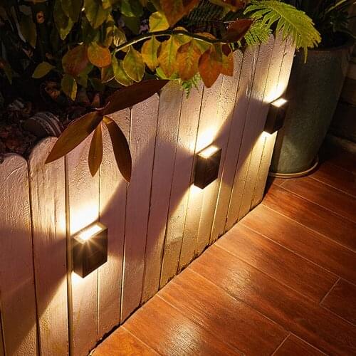 LED Mini Solar Lamps Outdoor Solar Wall Lamp Colored / Warm Light Up Down Garden Decorative Street Lights New Wall Lamp