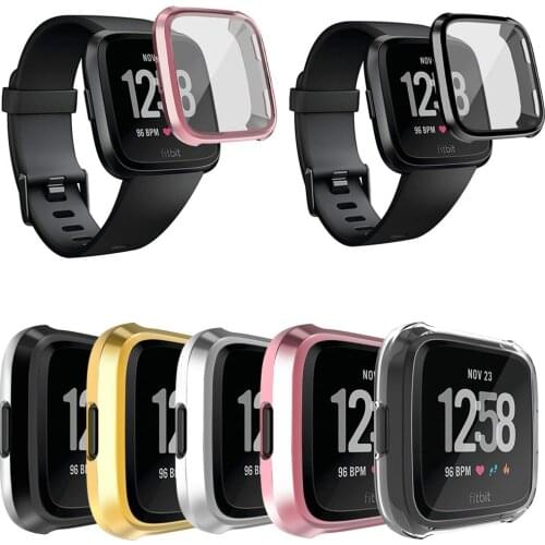 Ultra Thin Soft Plating TPU Case For Fitbit Versa Cover Full Protection Silicone Cases Smartwatch Screen Protector Cover