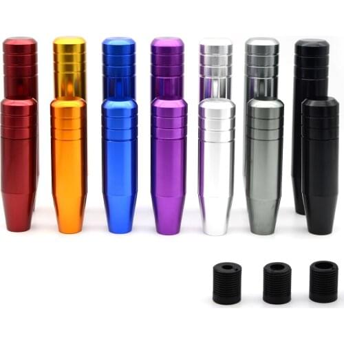 Universal 13cm/18cm Length Manual Car Gear Shift Knob Aluminium Alloy Racing Automatic Shift Knob With 3 Adapters With Logo