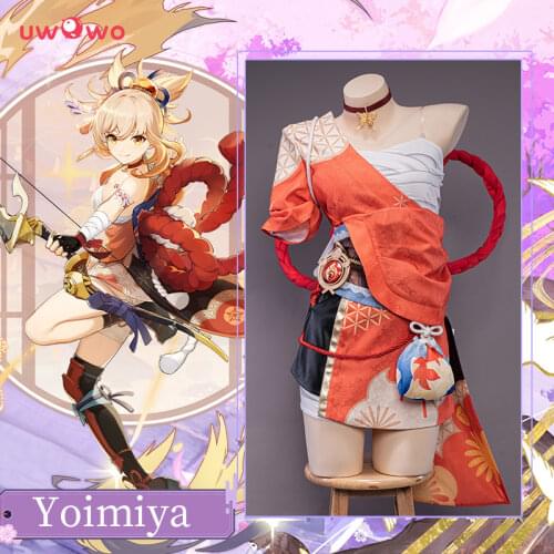 PRE-SALE UWOWO Game Genshin Impact Yoimiya Cosplay Costume Female Fashion Battle Uniforms Role Play Cute Women Combat Outfits