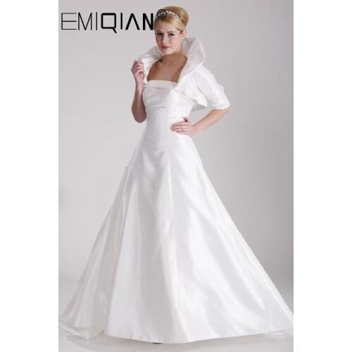 Vintage new designer bridal gown plus size maxi white long dress Pearl Buttons wedding dresses with jacket