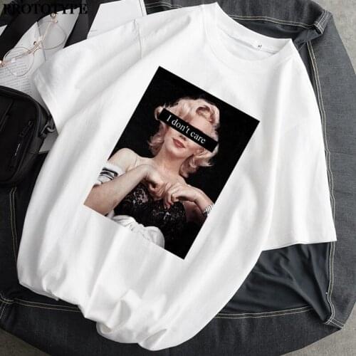 Women Tshirt 2021 Summer Monla Lisa Printing Oversized Aesthetic T-shirt Harajuku Ulzzang White Drawing Short Sleeve O-neck Tops