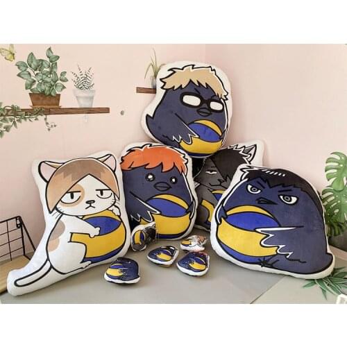 10/40cm Anime Haikyuu Crow Cat Animal Cute Soft Stuffed Plush Toys Pillow Keychain Pendant Dolls For Kid Birthday Gift
