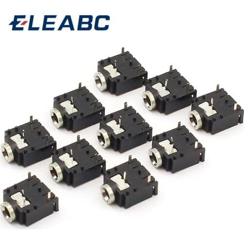10pcs 3 Pin 3.5mm Audio Jack Socket PCB Panel Mount for Headphone With Nut PJ-324M