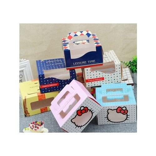 100pcs 4 inch portable cake box cheese cake box cake cake box