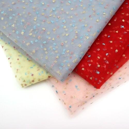 100X150cm Tulle Fabric Printed Mesh for Handmade DIY Tutu Skirt Bow Wedding Sewing Girl Dress Evening Party Decor Supply