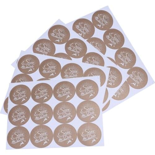 120pcs/lot Vintage DIY Decorative Sticker 'Save the Date' Sealing Sticker For DIY Product Gift Decoration Scrapbooking Label