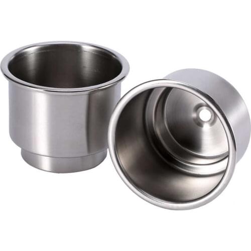 2Pcs Mount Cup Holder Stainless Steel Cup Drink Bottle Holder for Marine Boat RV Camper