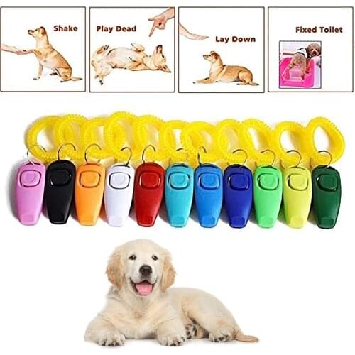 2 In 1 Pet Dog Clickers Training Whistle Bands Training Tools for Puppy or Cat Dog Trainer Assistive Guide Pet Supplies