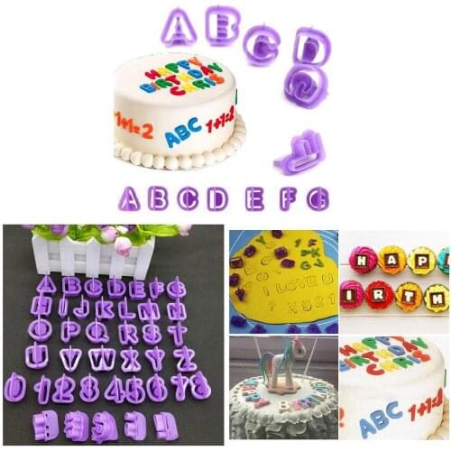 40Pcs/Set Fondant Cake Cookie Mould ABS 3D English Letters Number DIY Biscuit Baking Embossing Modelling Decoration Tool STTA889