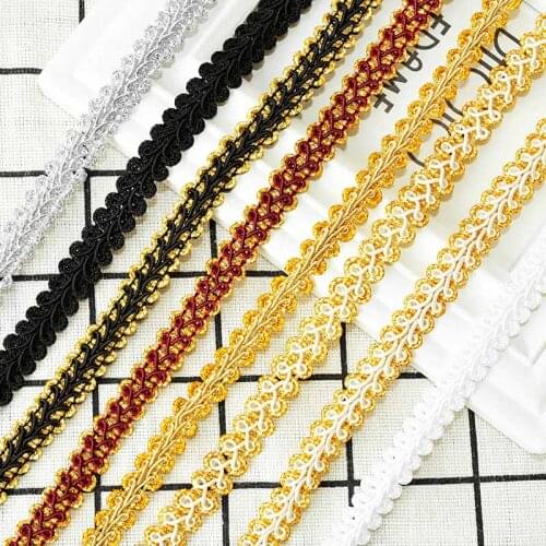 5 Yards Gold Silver Braided Lace Trim Ribbon Sewing Centipede Lace Ribbon for DIY Clothes Sewing Accessories Wedding Home Crafts