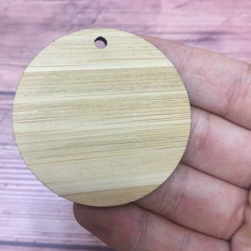 50x laser cut wood bamboo circles with hole circle wooden discs unfinished bank wood for crafts