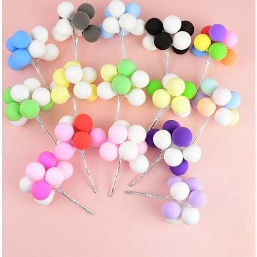 8Pcs Wedding Decoration Colorful Clay Balloon Cake Topper Baby Shower Birthday Ball Cake Topper Flags Cake Dessert Decor Supplie