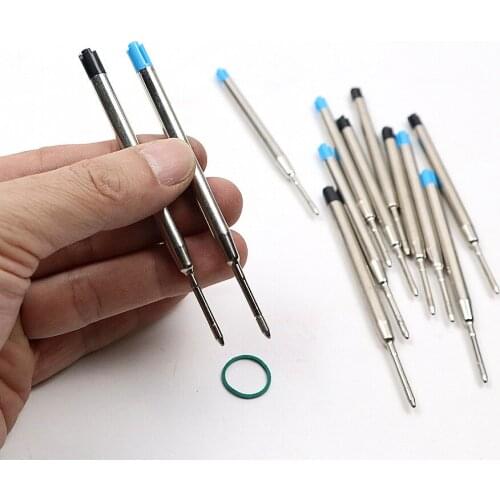 9Pcs/lot Roller Ballpoint Pen Refill Black/Blue 0.7mm Color ink Medium Nib For Office School Ball pen Refills Writing Stationery