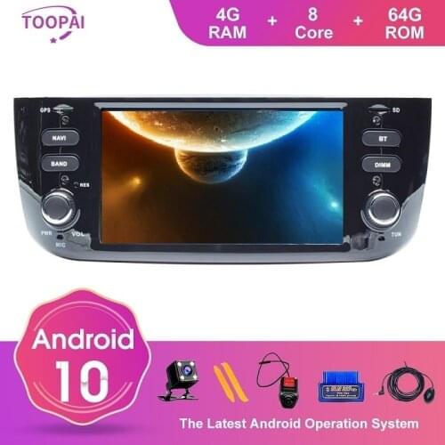 TOOPAI Android 10 Auto Radio For Fiat Punto Linea Evo 2008 2013 2014 2019 GPS Navi Car Media Multimedia Player SWC IPS DSP New