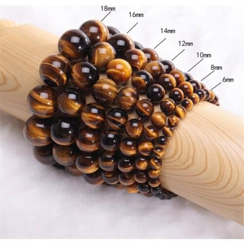 AAA Natural Tiger Eye Stone Bracelet Handmade Beaded Couple Bracelet For Women And Men Brown Beads Homme Bijoux Lover Jewelry