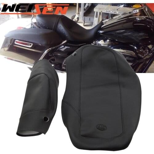 For Harley Touring Road King Electra Street Glide 2014-2021 Motorcycle Saddlebag Speaker Lid Covers PU Leather Waterproof