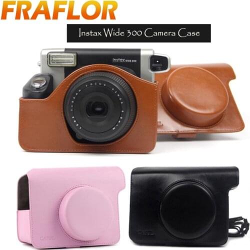 Clear Brown Black Starry Night Case for Fujifilm Instax Wide 300 Instant Camera Case Quality PU Leather Carrying Bag With Strap