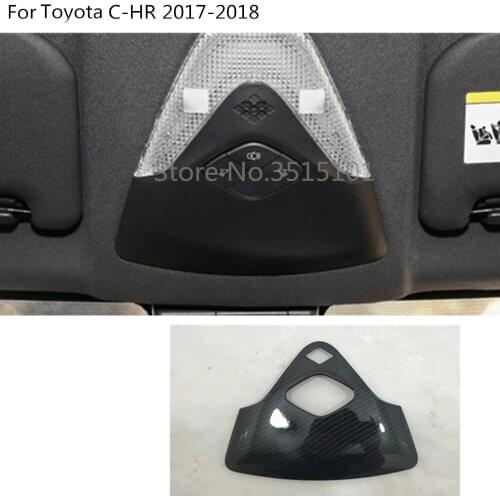 Car Styling Cover Stick Carbon Fibre Head Read Front Reading Light Lamp Trim Hoods 1pcs For Toyota C-HR CHR 2017 2018 2019 2020