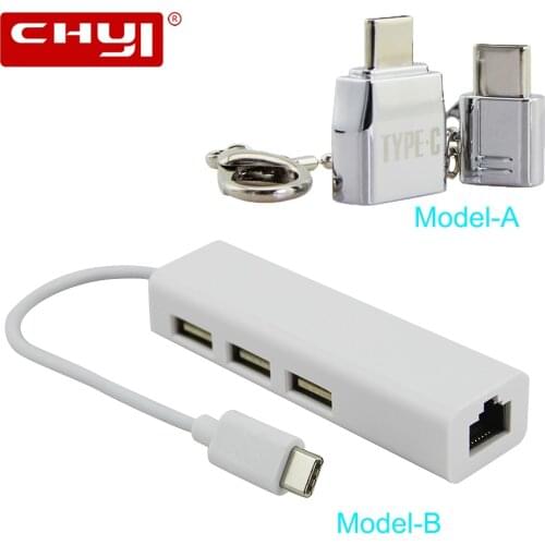 CHYI Multi USB C Hub To USB 2.0 Ports With JR45 Ethernet Internet Port USB Type C Splitter Adapter For Android IOS Macbook PC