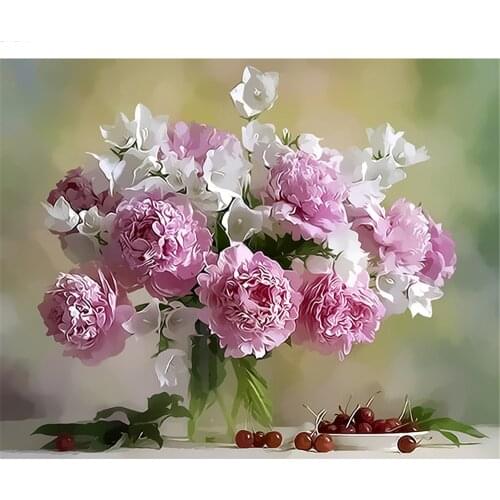 Flowers Acrylic DIY Embroidery 11CT Cross Stitch Kits Craft Needlework Set Printed Canvas Cotton Thread Home Design
