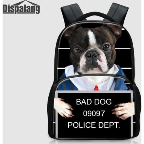 Dispalang Brand Felt Backpack For Men Women Large Capacity Bagpack Animal Cat Dog Print School Bags For Teenager Laptop Backpack