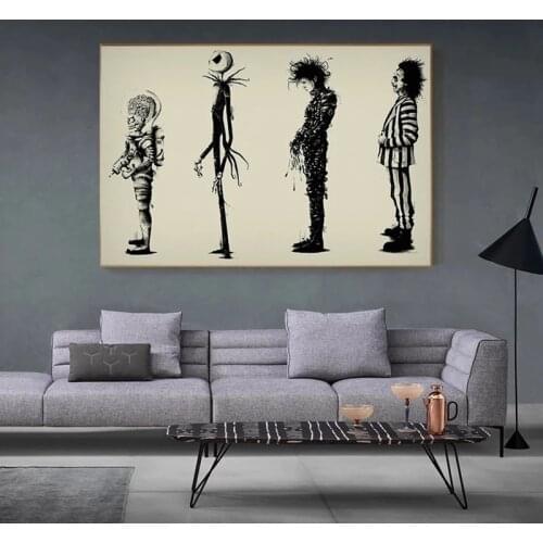 Home Decoration Canvas Painting Scissors Hand Edward Movie Poster Tim Burton Movie Picture Printing Wall Art Deco Painting