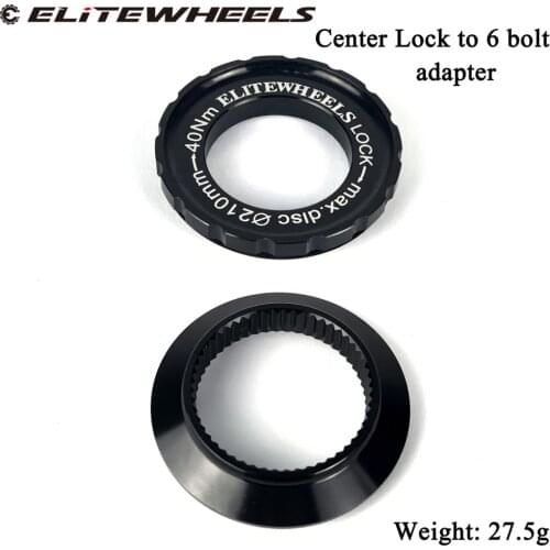 ELITEWHEELS 1 Piece MTB Bicycle Center Lock Adapter To 6 Bolt Disc Brake Boost Or Center Lock Cover For Mountain Bike Hub