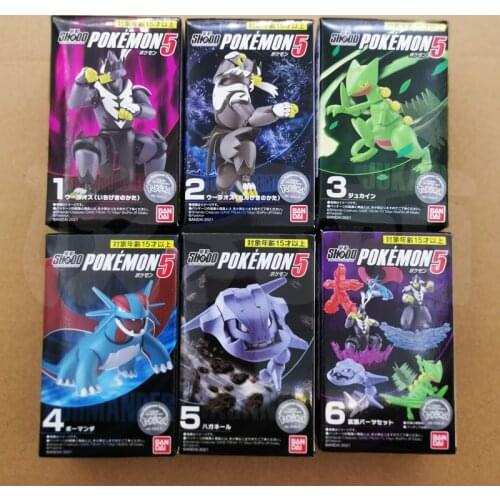 Bandai Pokemon Candy Toy SHODO Palm Action Series 5 Salamence Steelix Urshifu Action Figure Assembled and Movable Model Toys