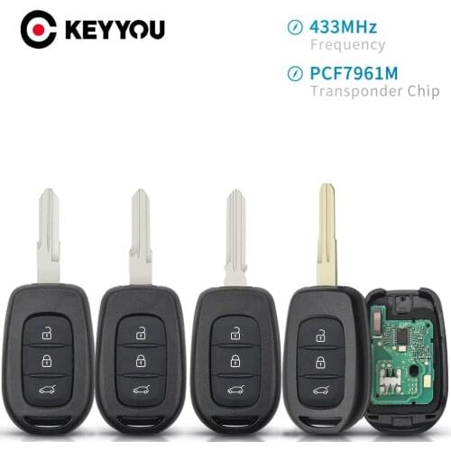 KEYYOU Car Remote Key with Chip PCF7961M HITAG AES for Renault Sandero Dacia Logan Lodgy Dokker Duster 433MHz VAC102 HU136te