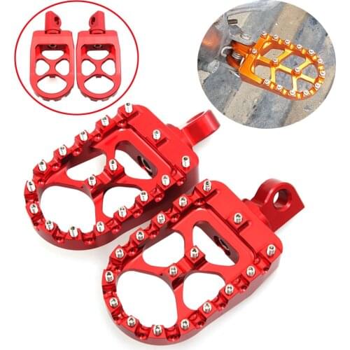 Red Motorcycle MX Offroad Adjustable Rotating Foot Pegs Footrest Pedal For Harley Dyna Softail Road King Sportster 883 1200