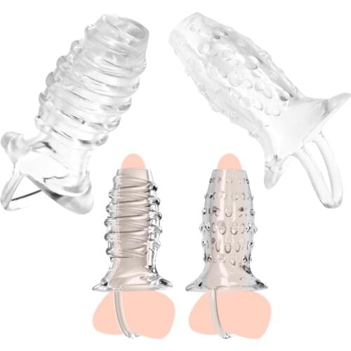 Crystal Penis Sleeve Ring Delay Ejaculation Sex Toys for Men Dildo Enlargement Cock Rings Reusable Condom Penis Erection