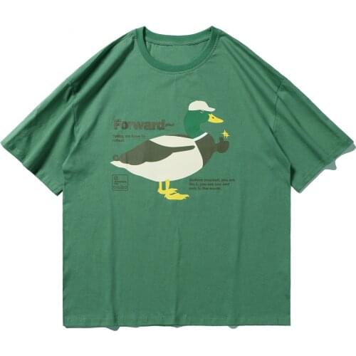 LACIBLE Fashion Duck Print T Shirt Men Hip Hop Harajuku Cotton T-shirts 2021 Summer Fashion Streetwear Casual Short Sleeve