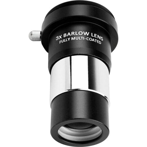 Fully Multi-Coated 3X Barlow Lens for Astronomical Astronomy Telescope Eyepieces 1.25" 31.7mm M42 Thread Interface