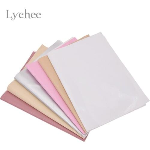 Lychee Life 21x29cm A4 Smooth Patent PU Leather Fabric Solid Color Synthetic Leather DIY Material For Handbag Garments