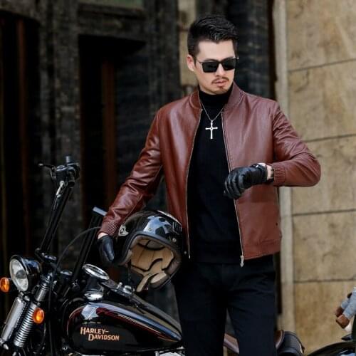 Men Fashion Biker Jacket 2020 New Arrival Autumn Thin Men Leather Jacket Casual Stand Collar Top Quaty PU Motorcycle Coats