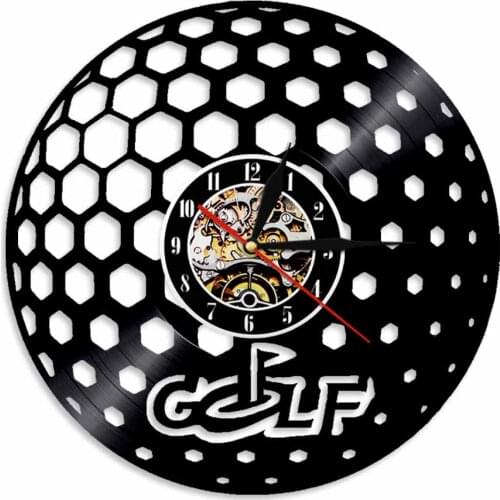 Golf Ball Design Vinyl Record Wall Clock Modern Gifts For Play Golf Lovers Home Decor Wall Art Watch Silent Quartz Sport Clocks