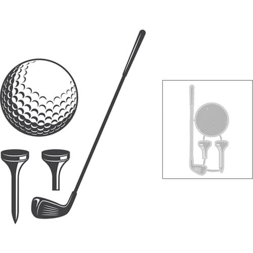 2020 New Hot DIY Sports Play Golf Tee Circle Ball Clubs Stencils Metal Cutting Dies and For Scrapbooking Foil Crafts No Stamps