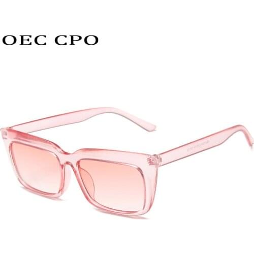 Fashion Colorful Clear Square Sunglasses For Women Vintage Candy Color Small Crystal Sun Glasses Female Elegant Pink Black Shade