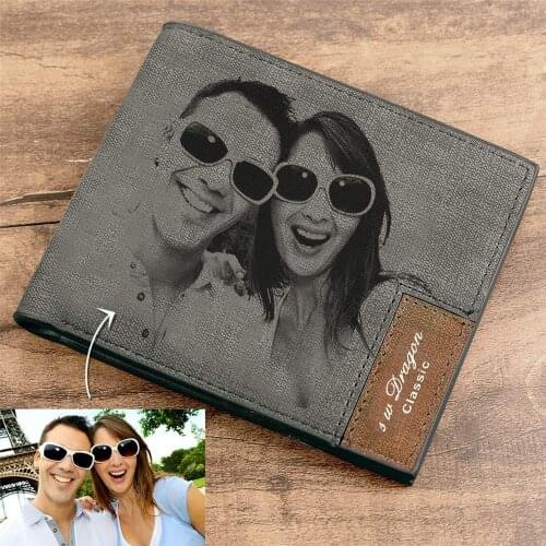 Fathers Day Gift Custom Photo Wallet,Custom Photo Mens Trifold Wallet ,Personalized Photo Wallet ,Custom Wallet
