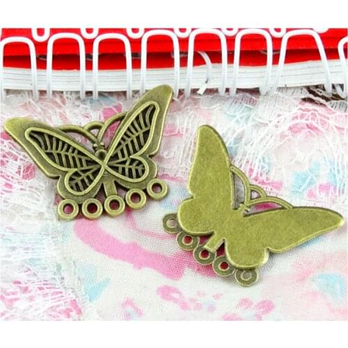 30pcs 22*31.5MM Antique Bronze Plated Butterfly Charms Pendant DIY Handmade Jewelry Accessories
