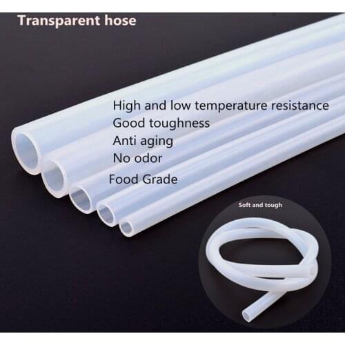 1 Meter Transparent Food Grade Silicone tube 4 6 8 10 12 16 20 25 32 38mm Flexible Garden Rubber hose Aquarium Soft Tubing Hose