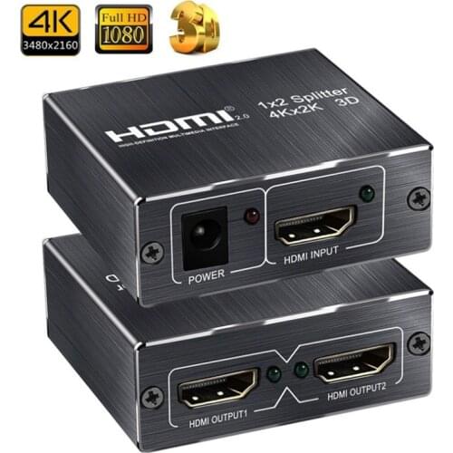 1 In 2 Out 4K 60Hz 1x2 HDMI 2.0 Splitter Switcher Box 4K HD HDMI Splitter With HDCP 1.4 HDMI Splitter 2.0 For Projector PS4 HDTV