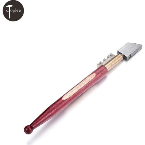 1PCS 180mm Glass Cutter 2-6mm Wood Handle Diamond Tipped Cutter Glasschneider Tool For Hand Tool Glass Cutting