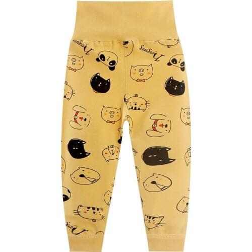Baby Boys Girls Pants Slub Bell Protection Trousers for Kids Cartoon Children Clothing Cotton Long Bloomers
