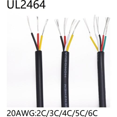5M UL2464 Signal Wire 20AWG 5 6 7 8 9 10Core PVC Insulated Sheath Power Control Line Amplifier Audio Lamp Electric Copper Cable