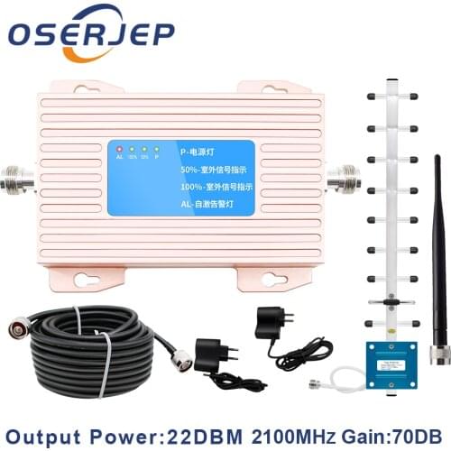 ALC Function 70dB 3G UMTS 2100 B1 Band Cellphone Cellular WCDMA 2100Mhz Mobile Repeater with Indoor / Outdoor Antenna