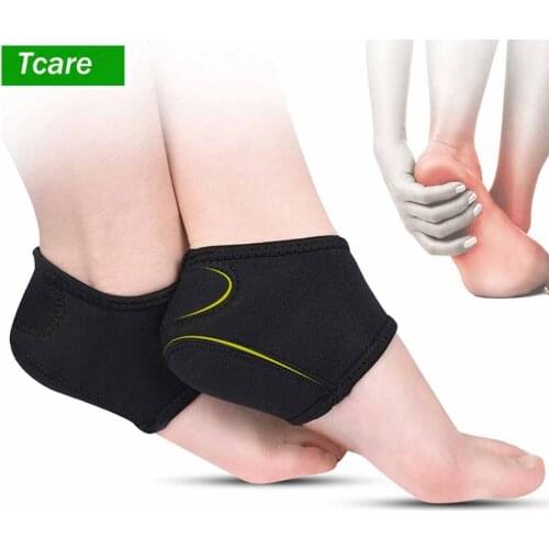 Tcare Nylon Heel Cups Inserts and Compression Heel Sleeves Socks Foot Ankle Pain Relief for Plantar Fasciitis Spurs Pads Cracked