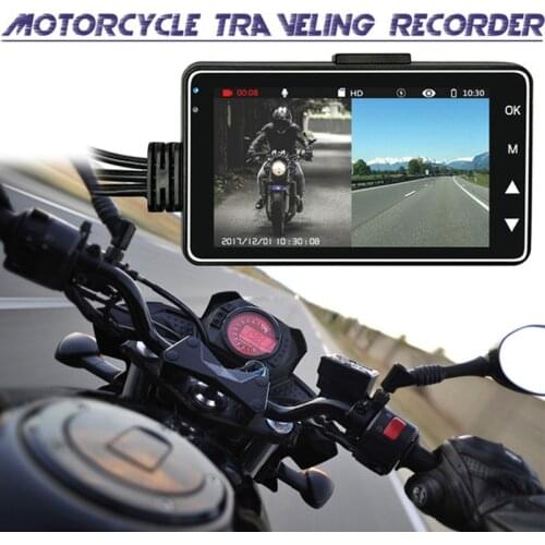 Motorcycle DVR Dash Cam Full HD 1080P+720P Front Rear View Waterproof Night Vision G-sensor Motorcycle Camera Black Recorder Box